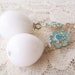 Baubles, Big Bead Dangle Earrings, white in silver plate, long dangle