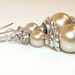 Pearl Earrings, Cream Pearl Drops, Vintage Chic, Wedding Gift, Bridal Earrings - Elegance