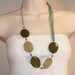Vintage Shades Of Green Necklace, Long Moss Green Necklace,Bold Chunky Multi Strand Statement Necklace, Modern Green Necklace