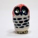 owl figurine - masked - porcelain miniature animal