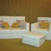 18 Inch Doll Furniture - Sofa, Chair, Ottoman, Ivory, Off White, Handmade