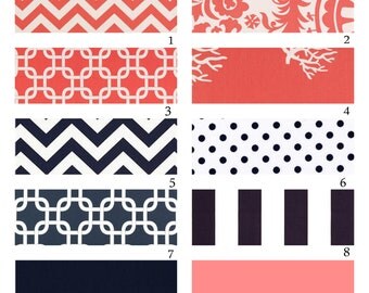 Custom Crib Bedding-3 piece-Navy and Coral
