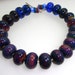 Handmade Lampwork Bead Set Silver Glass Blue Violet Purple Amethyst Wine Caramel Butterscotch Teal Green Lamp Work -- Blue Suede Shoes