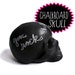 chalkboard skull bank - ceramic skull - chalk board skull - unique gift