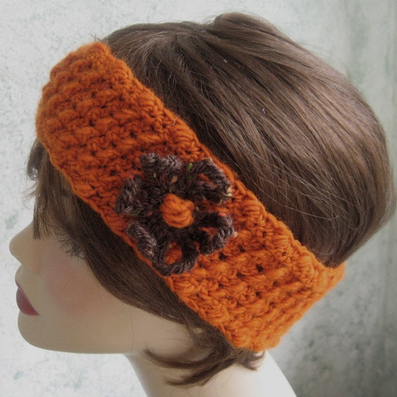 crochet flower headband the trio items similar to crochet headband pattern with flower trim crochet flower headband the trio items similar to crochet headband pattern with flower trim