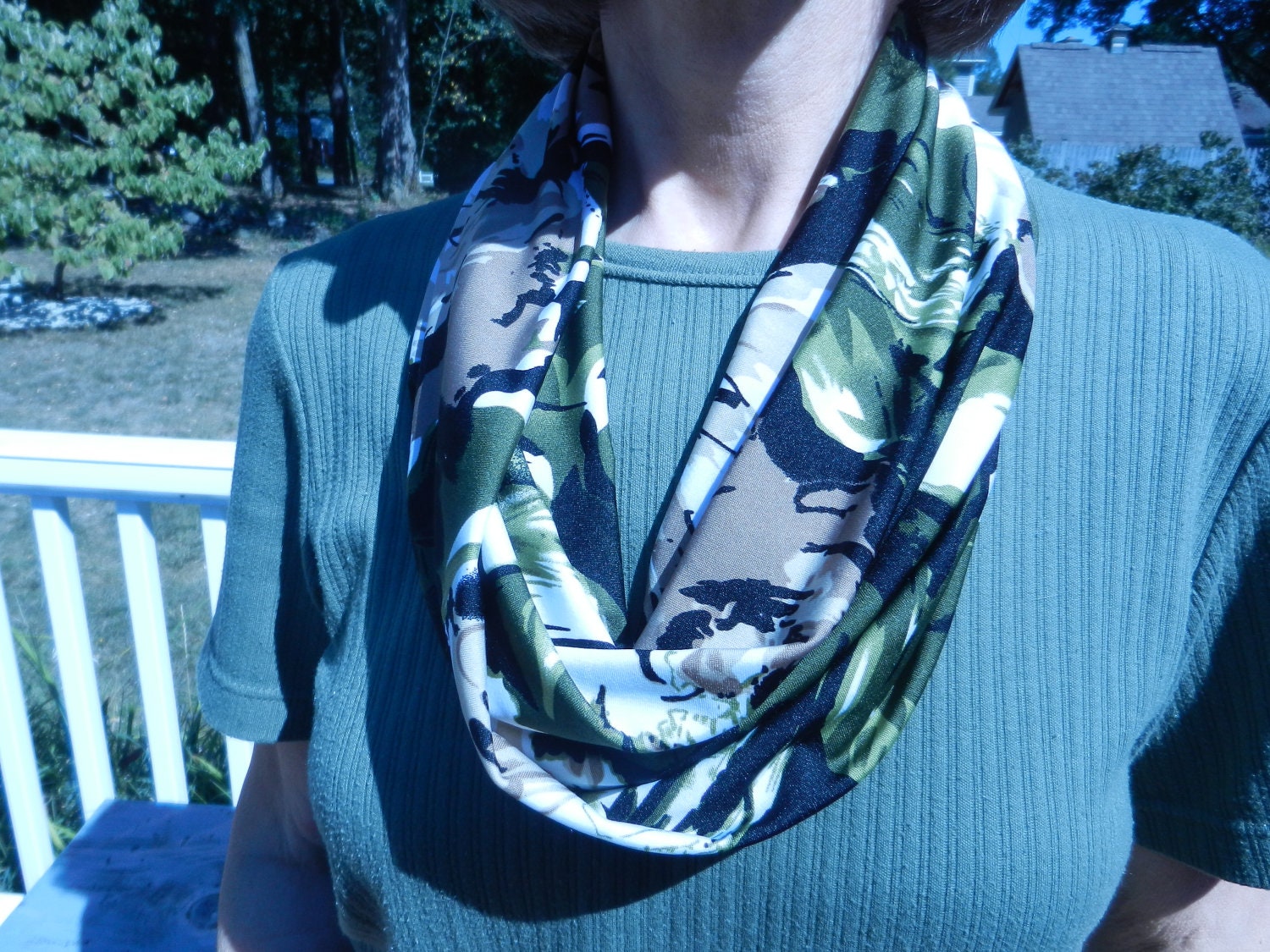 Short Silky Infinity Scarf by DebraJeansCreations on Etsy