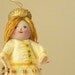 Felt Art Doll and Miniatures Mustard and greens pixie girl, Hanging Ornament