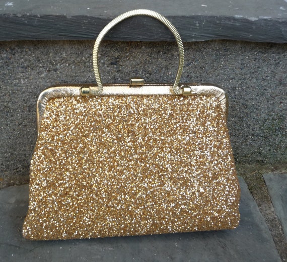 gold glitter handbag