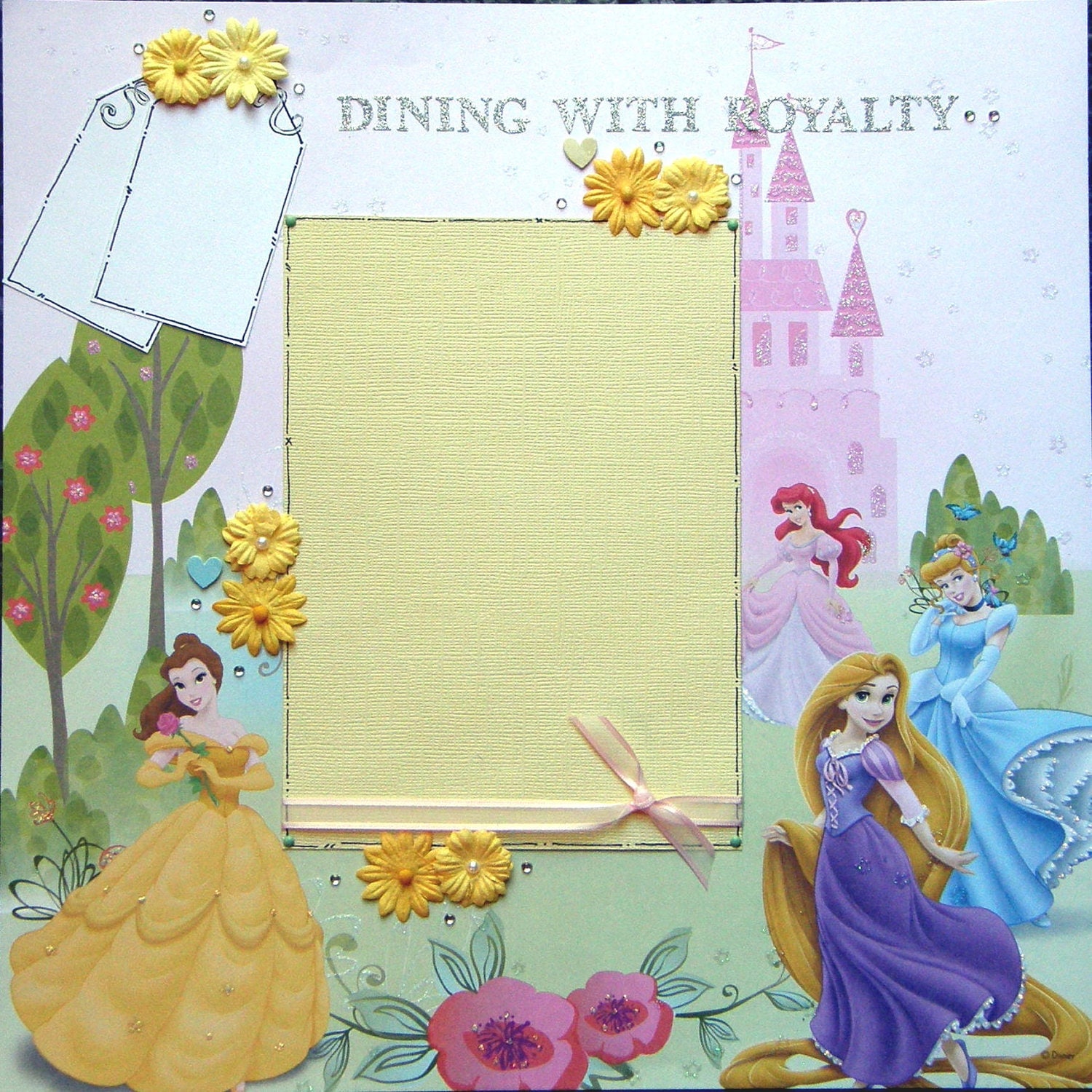 12x12 single page scrapbook layout Disney's Princesses