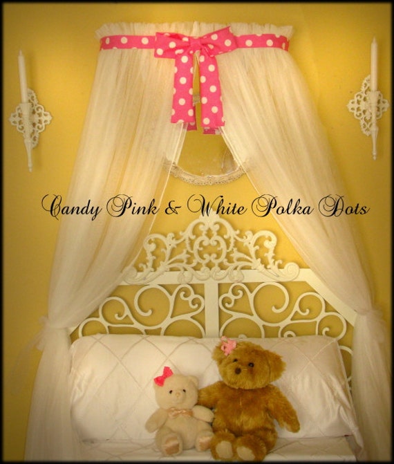 Minnie Mouse Polka dot Princess Bed canopy CrOwN by SoZoeyBoutique