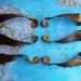 6 vintage ca. 1930's Art Deco distressed brass metal curvy handles includes hardware NEEDS TLC for projects decor restoration