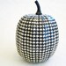 Pumpkin Ornament, Squash Ornament, Halloween Ornament, decoupage ornament, black and white, fall autumn thanksgiving