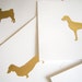 Gilded Mod Dog Print 8x10 Your Choice of Mod Dog Design - Gold Leaf Silhouette on White Background - Metallic Gold or Silver