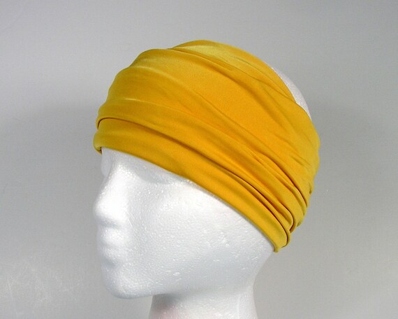 Mustard Yellow Head Wrap Unisex Head Wraps Womens by LooptheLoop
