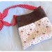 Flannel Carrying Pouch for Hedgehog And Other Small Animals - Hedgehog print in Red and Brown