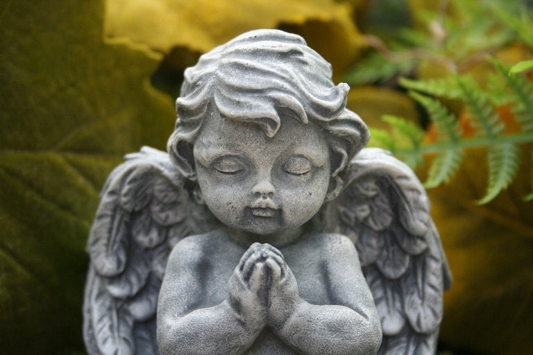 Garden Angel Baby Cherub Sculpture Concrete Garden Art