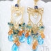 Medusa earrings ... Swiss Blue Topaz, Blue Tourmaline, Yellow Sapphire, Mandarin Garnet, 24k Gold Vermeil