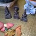 3 Solid Indian Brass Murti - Tiny Altar Figurines - Boddhisattvas or Buddhas