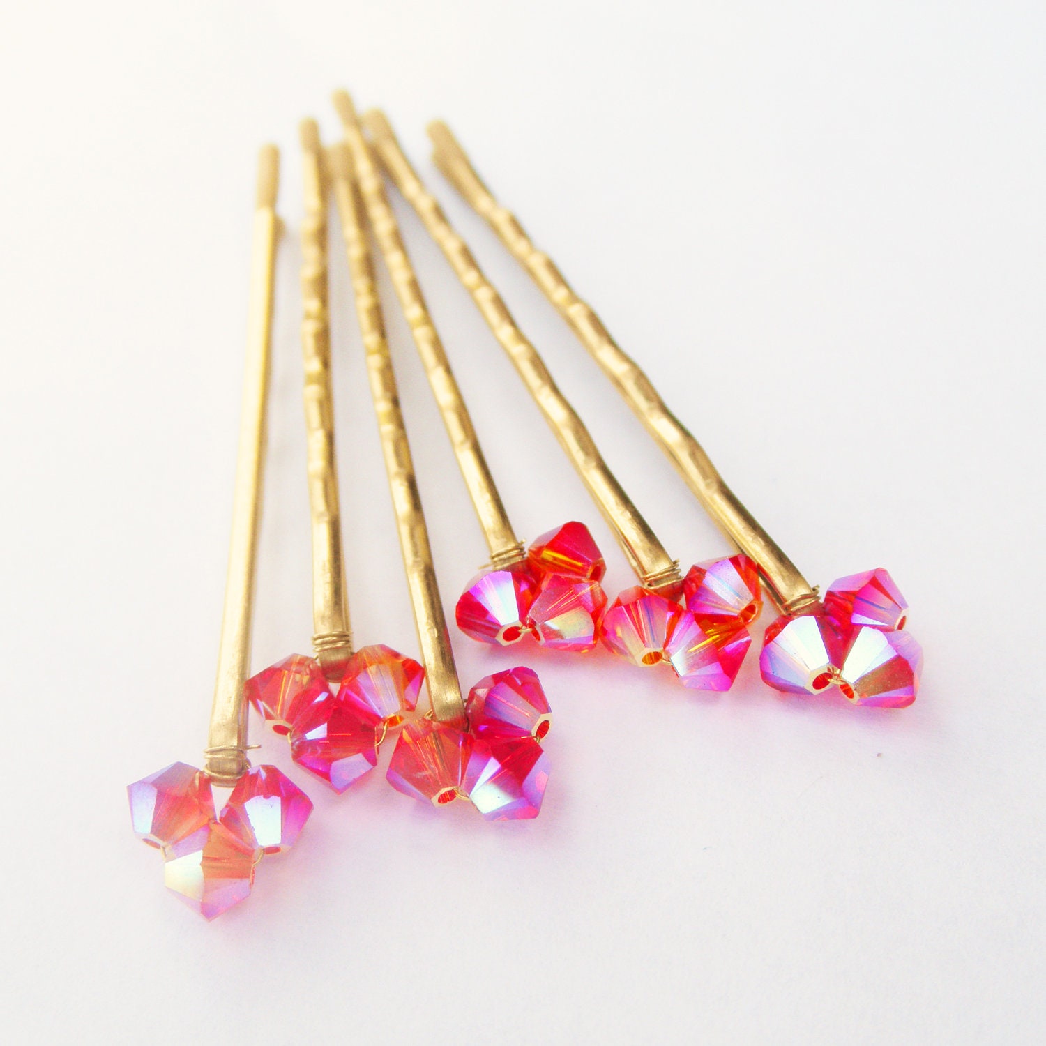 Pink Sparkly Wedding Hair Pins set of 6 hair pins hair