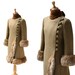 Vintage Olive Green Wool & Rabbit Fur Coat
