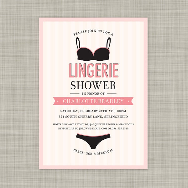 Items similar to Lingerie Shower Invitations - Wedding Shower Invites - Shower Invitations on Etsy