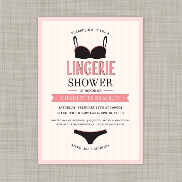 Lingerie Shower Invitations Wedding Shower By Jambercreative 