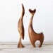 Modern Teak Carved Wood Deer Figure