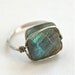 Labradorite Ring Silver Tone Wire Wrapped RIng Custom Size