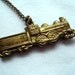 Vintage Watch Fob - Victorian Gold Wash - Train