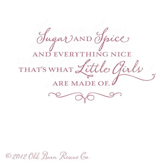 Items Similar To Sugar And Spice And Everything Nice Vinyl Wall Decal