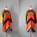 1960s Coat / Vintage 60s Mod Chevron Coat / Wool 60s Coat