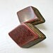 Vintage Wood Post Earrings. Earth Tone Diamonds