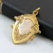 Antique Edwardian Brass Shield Watch Fob Medal Art Nouveau Pendant