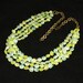 Vintage Multi Strand Necklace Vaseline Uranium Glass Bead Western Germany