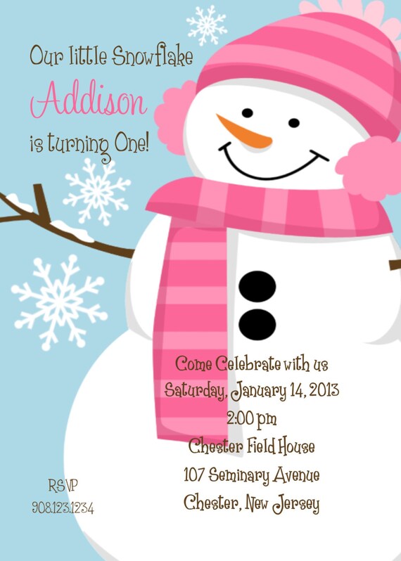 Snowman Birthday Invitations 8