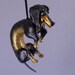 Dachshund Ornament, Black and Tan Doxie Sculpture, Badger the Wiener Puppy