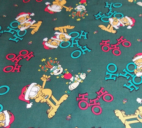 Garfield and Odie Christmas Fabric By The Yard FBTY