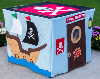 Pirate Adventure Card Table Playhouse, Play Teepee, Kids Teepee, Play Tent, Kids Tent, Indoor Playhouse, Personalized, Custom Order