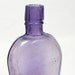 1800s Mini Coffin Flask, Antique amethyst glass bottle, whiskey half pint.