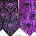 Mens elegant skull damask necktie, Purple skull tie men women