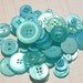 Aqua Teal Buttons Assorted Round - Sewing Embellishments - Glacier
