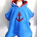 Hooded Towel Swimsuit Anchor Sailboat Cover Up in Blue Terry - Size 3 / 4T by The Trendy Tot