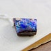 Australian Boulder Opal Necklace Minimal Geometric Pendant
