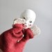 creepy vintage paper mache hand puppet