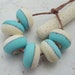 Lampwork Beads - Handmade Glass Beads - Etched Ivory & Turquoise