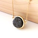 Small druzy pendant - hematite color