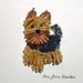 YORKIE w/ RED COLLAR Beaded Yorkshire Terrier dog art pin/ pendant (Ready to ship)