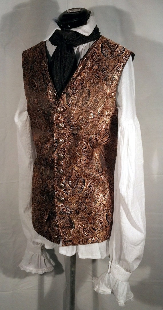 Victorian men's shirt waistcoat and tie combo Vampire SZ
