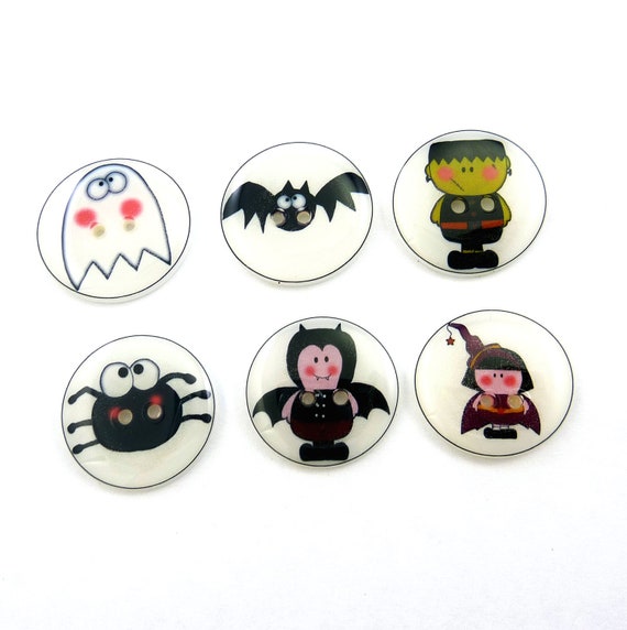 Halloween Buttons. 6 Handmade sewing buttons in by buttonsbyrobin