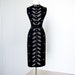 vintage 1950's dress ...whistle bait MOYGASHEL black irish linen embroidered bombshell pin-up wiggle dress